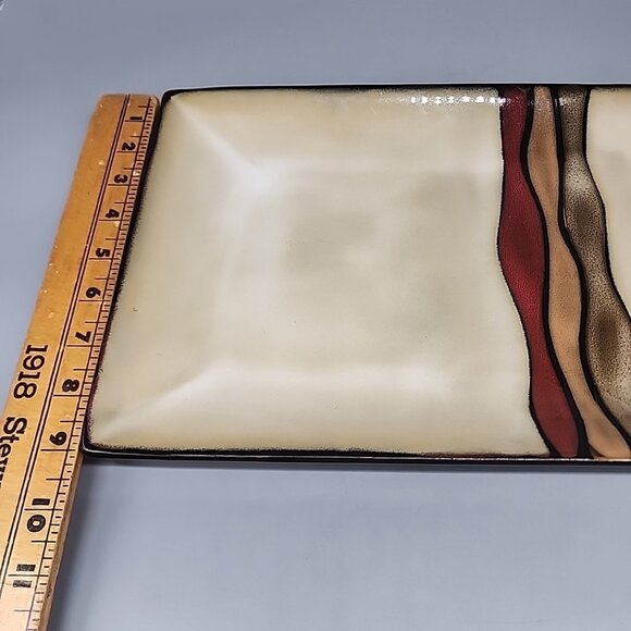 Life+Style Aztec Platter Sonoma Pfaltzgraff Dinner Kitchen Serving Tray 14 x 9 - Picture 2 of 4